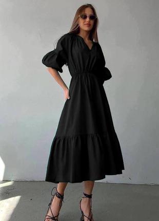 Сукня жіноча довга міді льон4 фото