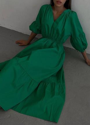 Сукня жіноча довга міді льон9 фото