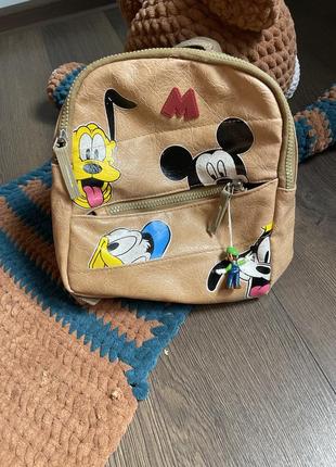 Дитячий шкіряний рюкзак сумка з мікі маусом zara