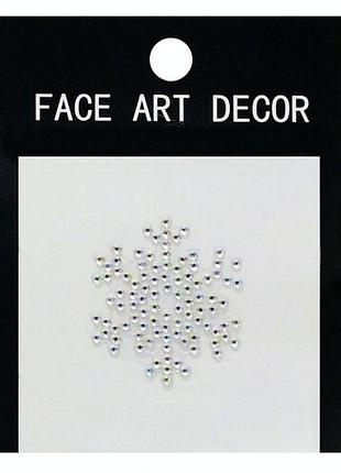 Наклейка на обличчя і тіло сніжинкa прозорі стрази face body art decor