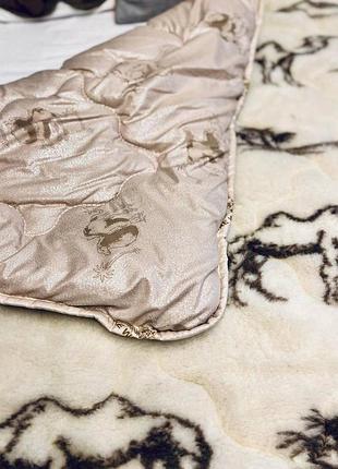 Качественное теплое одеяло с мехом, прлуторное, двуспальное,евро