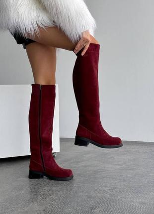 Женские замшевые ботфорты еврозима