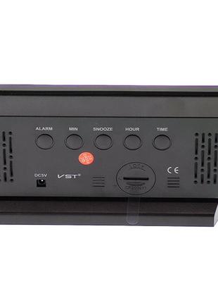 Часы сетевые vst-897-1, красные,температура, usb2 фото