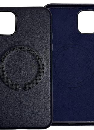 Leather case magsafe iphone 11 midnight blue