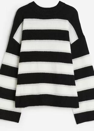 H&m размер s-м полосатый вязаный свитер с содержанием шерсти оригинал