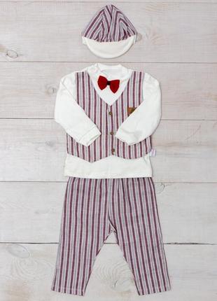 Комплект для хлопчика "стиляга" носи своє 74 бордовий (p-11203-121196)