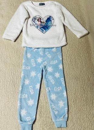 Костюм из двух предметов плюшевая пижама из двустороннего велсофта frozen elsa disney primark испани