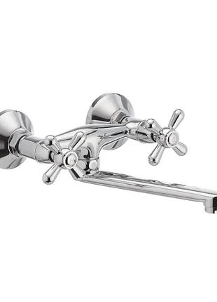 Cмеситель двухвентильный настенного монтажа haiba dominox 361 хром латунь hb0094