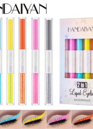 Жидкая подводка для глаз с блестками, глиттер, handaiyan glitter eyeliner, разные цвета