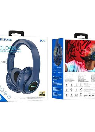 Навушники borofone bo17 wireless headphones dark blue3 фото