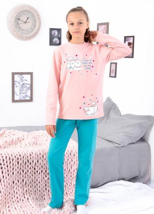 Піжама для дівчинки (підліткова) носи своє 146 світло-персиковий (p-12370-169784)