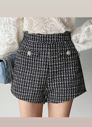 Стильные твидовые шорты miss selfridge
