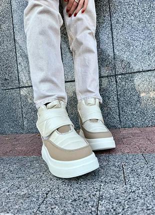 Белые бежевые женские зимние дутики ботинки ботинки из плащевки женские зимние ботинки...