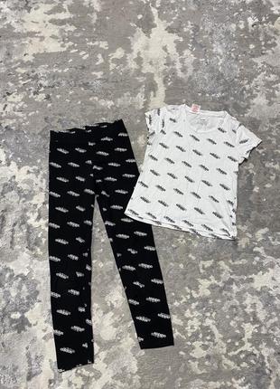 Дитячий спортивний комплект набір лосіни футболка adidas