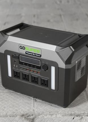 Портативна електростанція gd super 2000 w lifepo4, 24v потужність 2000 вт.