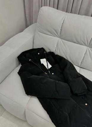 Зимовий пуховик куртка подовжена zara