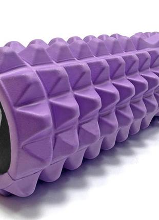 Массажный ролик easyfit solid grid roller 45 см v.2.2s фиолетовый