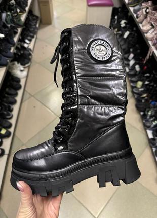 Сапожки зимові дівчачі/ стильні сапоги