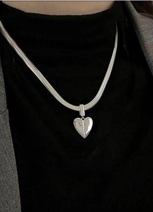 Ланцюжок чокер срібло стильна оригінальна прикраса кулон сердечко love ❤️ великий асортимент