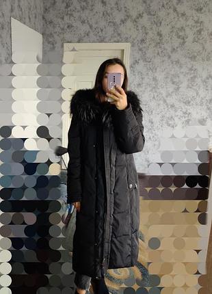 Пуховик длинный пух перо