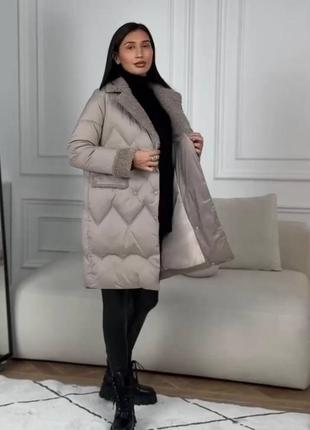 Жіночий зимовий верхній одяг, тепла куртка плащівка лаке 42-56