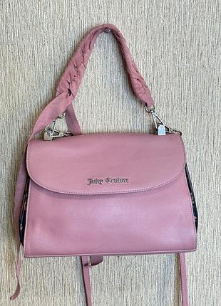 Нежная пудровая кожаная сумка из натуральной кожи juicy couture, оригинал