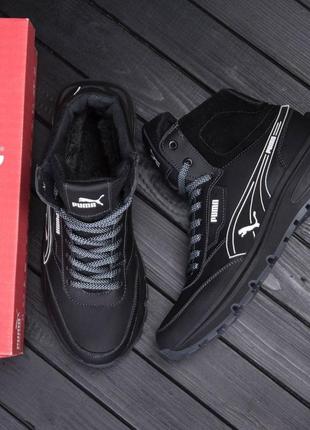 Чоловічі зимові черевики puma шкіряні10 фото