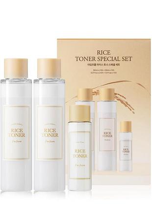 Набір зволожуючих рисових тонерів i'm from rice toner special set 3 шт