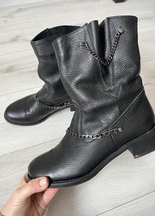 Сапоги ботинки кожа зима