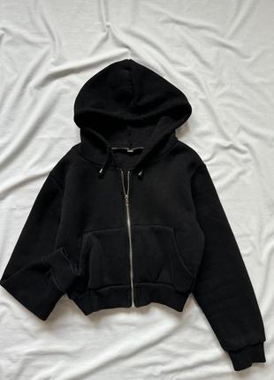Укороченное зип худи