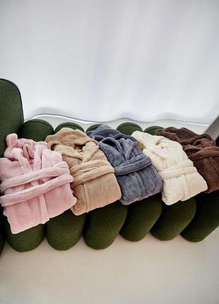 Теплый махровый халат для девочки мишка с ушками о 6 до 10 лет