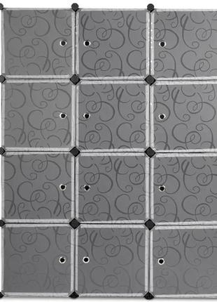 Пластикова складана шафа storage cube cabinet «мр 312-62» чорний (110х37х146см)