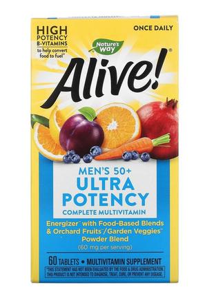 Мультивітаміни для чоловіків 50+ nature's way alive ultra multivitamin 60 таблеток