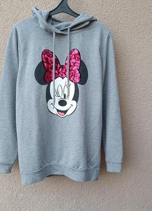 🔥 розпродаж 🔥 світшот подовжений з капюшоном disney minnie mouse міні маус дісней