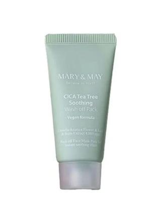 Глиняна маска для чутливої шкіри marymay cica teatree soothing wash off pack 30g mary may