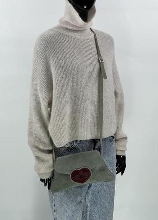 Вінтажна шкіряна сумочка крос-боді töpfer hand made in bavaria ручна робота