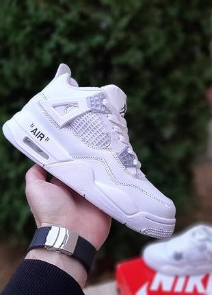 Зимние кроссовки nike air jordan 4 retro белые — цена 2280 грн в