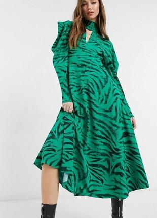 Платье миди с зебровым принтом, размер м/л (арт1510)