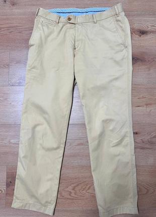 Брюки брюки мужские бежевые прямые slim regular, размер xl.