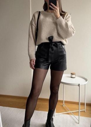 Шорты кожаные zara на подкладке замшевой