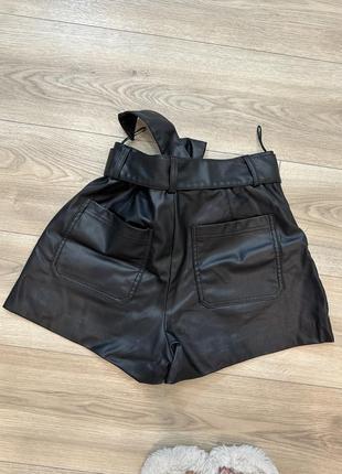 Шорты кожаные zara на подкладке замшевой2 фото