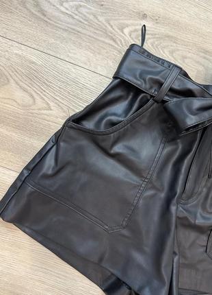 Шорты кожаные zara на подкладке замшевой4 фото