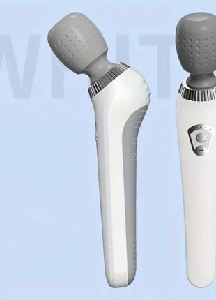 Переносний електричний масажний вібратор для всього тіла - компактний та елегантний дизай / білий з сірим