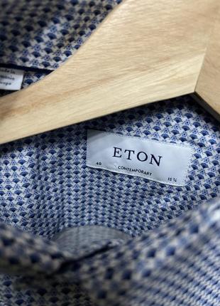 190$ eton slim fit m 40 15 3/4 классическая светлая рубашка голубая синяя