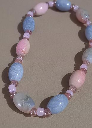 Браслет на резинке,бижутерия,биссер,камни, украшения