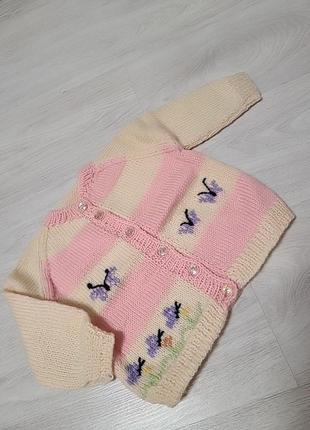 Теплая кофта для малышки 2/3 годика.