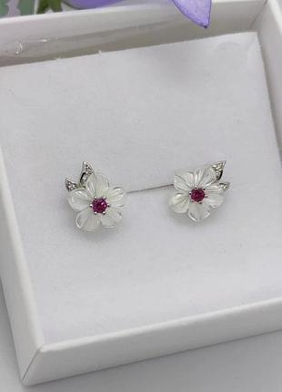 Серьги гвоздики с хрусталем