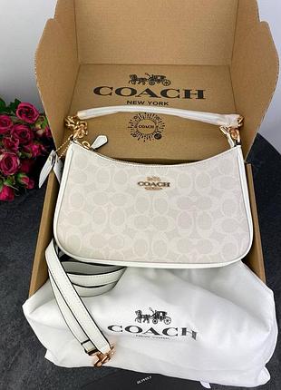Сумка кросс боді coach white/milk