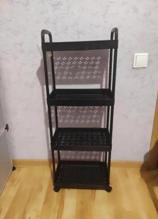 95см*37см*22см складная пластиковая этажерка на 4 полки
