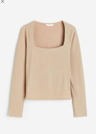 Лонгслів водолазка з вирізом кофта h&m